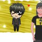 ANIME X1 ORIGINAL KAWAII CHIBI GINTAMA HIJIKATA BLACK T-SHIRT XS-MED