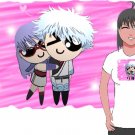 ANIME X1 ORIGINAL KAWAII CHIBI GINTAMA GINTOKI AND SA-CHAN WHITE T-SHIRT XS-MED