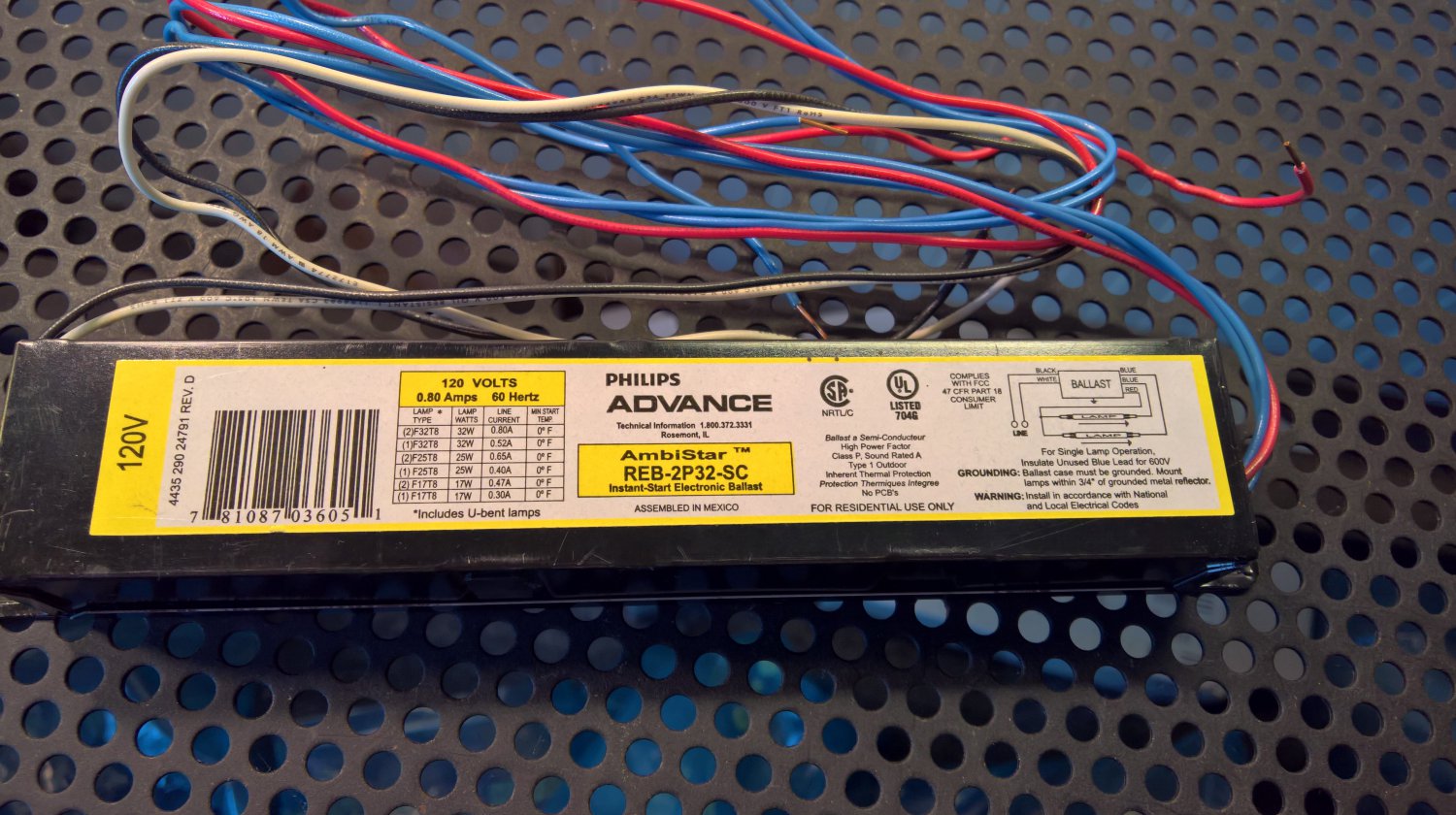 Philips Advance 120Volt Electronic Ballast For F17, F25, or F32 T8