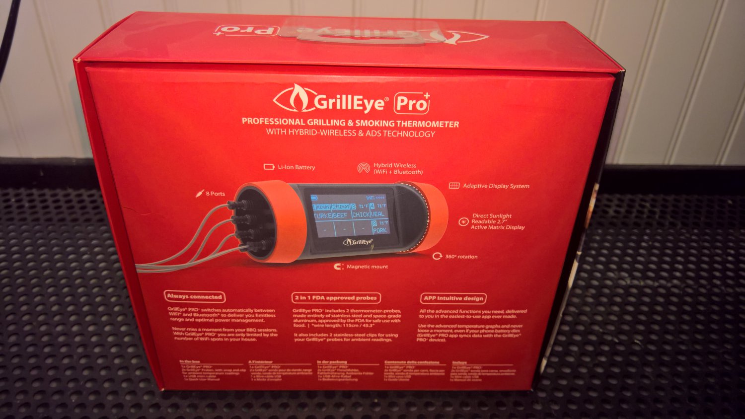 Grilleye Pro Professional Grilling & Smoking Thermometer w/Hybrid