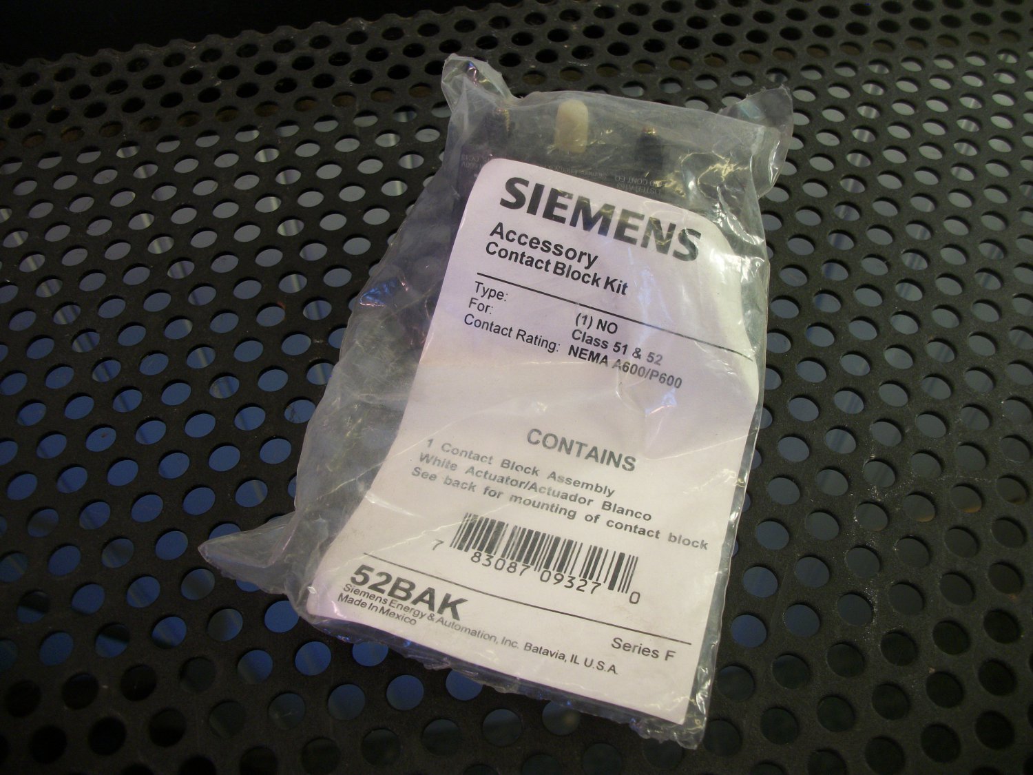 Siemens 1N.O. Accessory Contact Block Kit (52BAK) *NEW*