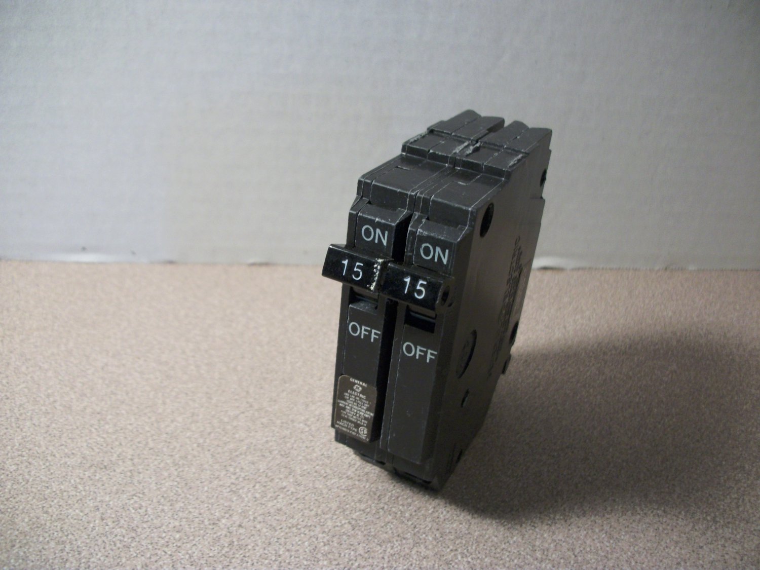 GE THQP Tandem Circuit Breaker (THQP215) 15Amp 240Volt 2Pole 10kA *USED*