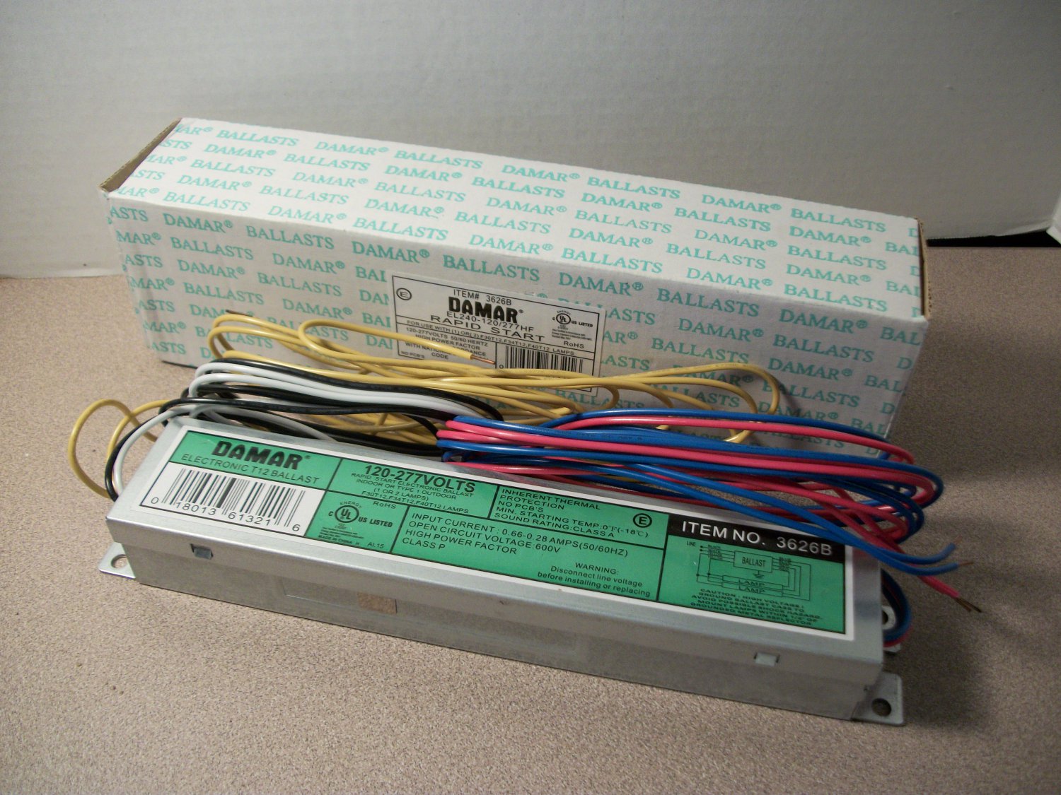 Damar Rapid Start Electronic T12 Ballast (3626B) 120277Volt *NIB*