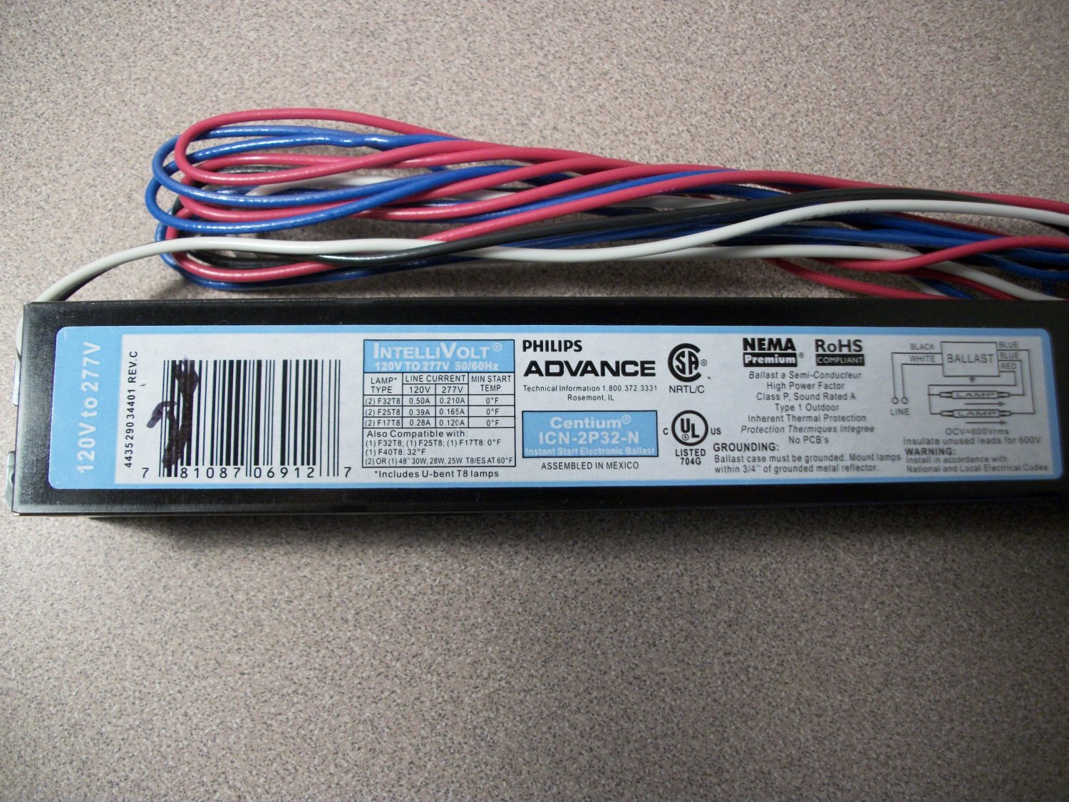 Philips Advance Intellivolt Centium Instant Start Electronic Ballast