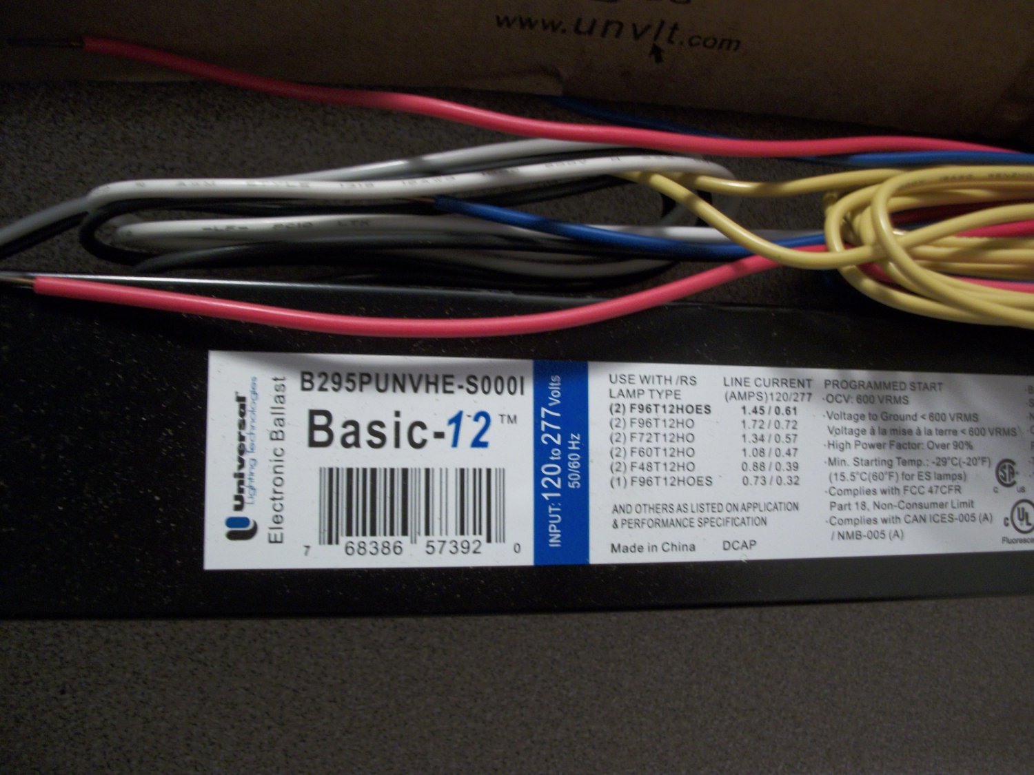 Universal Lighting Basic12 Electronic Ballast (B295PUNVHES000I) 120
