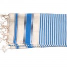 Blue and white Fouta Towel