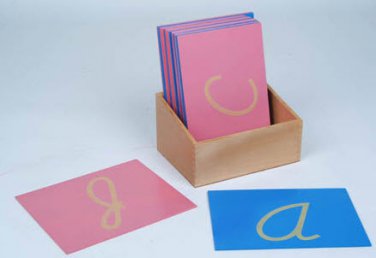 Montessori Sandpaper Letters, Capital Case Cursive with Box