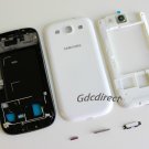 Genuine OEM Samsung Galaxy S3 SIII i9300 Complete Full Housing Cover Frame Door Marble White