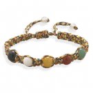 Adjustable Macrame Multistone Bracelet