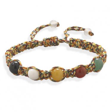 Adjustable Macrame Multistone Bracelet