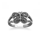 Oxidized Silver Butterfly Toe Ring