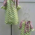 Chevron Green Dress (1X-3X)