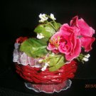 Red flower basket