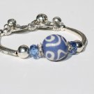 Metal Bracelet charm bracelet blue color white metal charm flexible bracelet jewelry