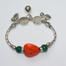 METAL BRACELET Heart Shaped Charm Bracelet orange color fashion costume jewelry jewellery jewelery