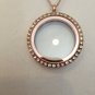 Rose Gold CZ Living Life Locket with chain
