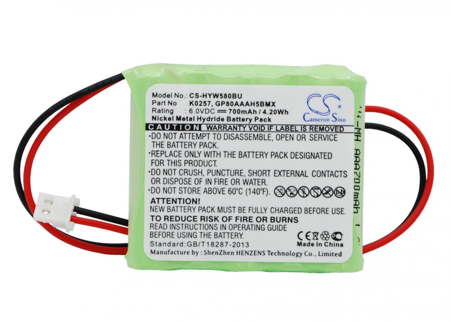 BATTERY HONEYWELL 55111-05, GP80AAAH5B3BMX, K0257 FOR 5800RP Wireless, 5800RP Wireless Repeater