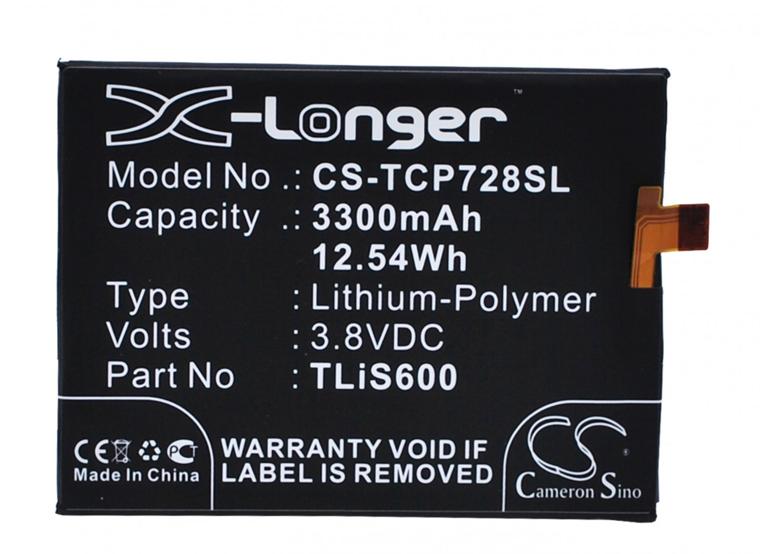 BATTERY ALCATEL TLiS600 FOR One Touch Flash Plus, OT-7054, OT-7054T