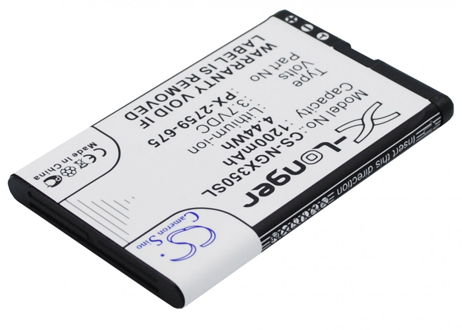 Batteria CS-NGX350SL 1200mAh Li-ion Compatibile Con Navgear SLX-350 E TourMate SLX-350 | Sostituisce PX-2759-675 - 4