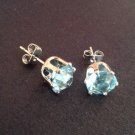 1ctw Blue Zircon Crystal Earrings    4383