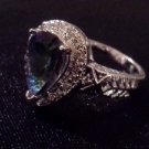 Gemstone Fire Rainbow Blue Ring Size 7 jewelry