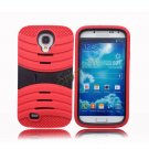 Cool Combo Silicone PC Stand Case Anti-Shock Cover for Samsung Galaxy S4 i9500 Red