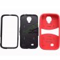 Cool Combo Silicone PC Stand Case Anti-Shock Cover for Samsung Galaxy S4 i9500 Red