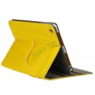 Denim Jeans PU Leather Flip Stand Case Cover for iPad Mini Yellow