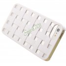 Weave Plaid Hollow Out Mesh hard Case Cover for iPhone 5 White