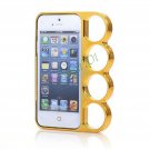 Cool Ring Plating Plastic Bumper Case Cover for iPhone 5 Gold
