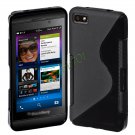 S Style Wave TPU Gel Case Cover for Blackberry Z10 Black