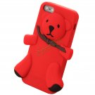 Cute 3D Cartoon Baby Bear Silicone Soft Back Cover Case For Apple Iphone 5 Red