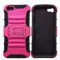 2 in 1 Combo Silicone PC Stand Holder Protective Case Cover for iPhone 5 Rose