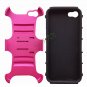 2 in 1 Combo Silicone PC Stand Holder Protective Case Cover for iPhone 5 Rose