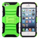 2 in 1 Combo Silicone PC Stand Holder Protective Case Cover for iPhone 5 Green