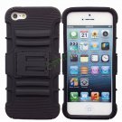 2 in 1 Combo Silicone PC Stand Holder Protective Case Cover for iPhone 5 Black
