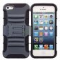 2 in 1 Combo Silicone PC Stand Holder Protective Case Cover for iPhone 5 Grey