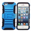 2 in 1 Combo Silicone PC Stand Holder Protective Case Cover for iPhone 5 Skyblue