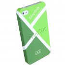 Fresh Style Simple Color Lump Frosted Hard Case for iPhone 4 4S Green & Deep Green Inclined