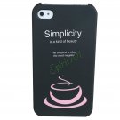 Fresh Style Simple Color Lump Frosted Slim Cover for iPhone 4 4S Coffee Cup Black