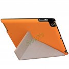 4 Shapes Super Slim PU Leather Stand Case Smart Cover for iPad 2/3/4 Orange