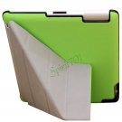 4 Shapes Super Slim PU Leather Stand Case Smart Cover for iPad 2/3/4 Green