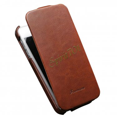 Supper Slim Luxury Retro PU Leather Flip Case Cover for iPhone 5 Brown