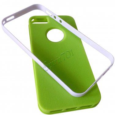 Super Slim TPU PC Combo Cover Protective Case for iPhone 5 Green