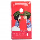 Love Forever TPU Gel Cartoon Case Protective Cover for Nokia Lumia 520