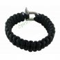 Camping Hiking Steel Buckle Paracord Survival Bracelet Wristband Black