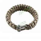 Camping Hiking Steel Buckle Paracord Survival Bracelet Wristband Desert Camouflage