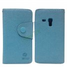 Candy TPU PU Leather Wallet Case Flip Stand Cover for Samsung Galaxy S3 Mini I8190 Blue