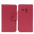 Candy TPU PU Leather Wallet Case Flip Stand for Samsung Galaxy S3 Mini I8190 Watermelon Red