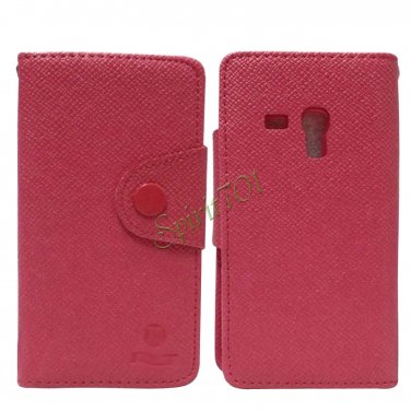 Candy TPU PU Leather Wallet Case Flip Stand for Samsung Galaxy S3 Mini I8190 Watermelon Red